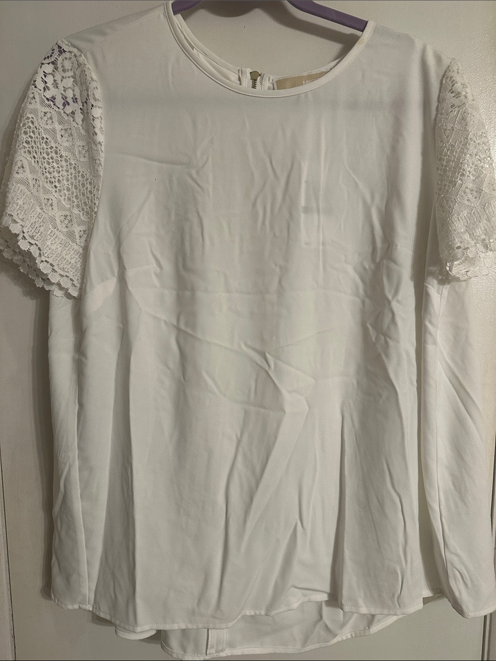 MICHAEL Michael Kors White Lace Sleeve Blouse